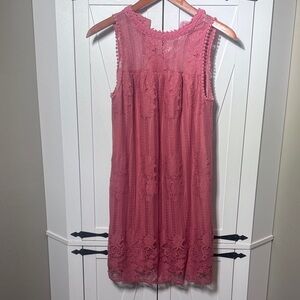 No Boundaries Pink Lace Mini Dress